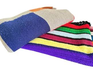 Two Handmade Afghan Blankets