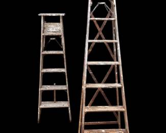 2 Wooden Step Ladders