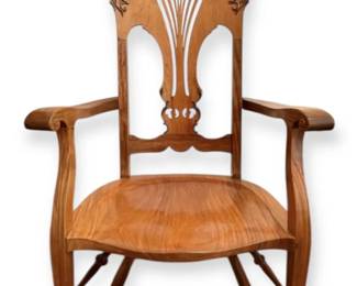 Carved Oak Victorian Style Rocking Chair