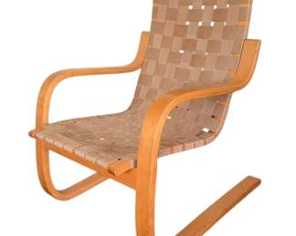 Artek Alvar Aalto Birch Frame Cantilever Lounge Chair