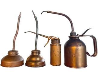 Four Copper Oil Cans