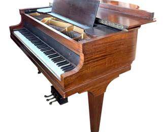 1940s Wood Brass Baby Grand Piano  The Cable Piano Company of Chicago