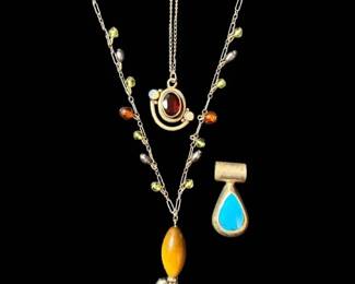 Colorful 925 Sterling Silver Necklaces Pendants