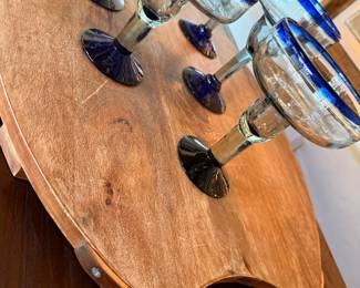 COPPER & WOOD OVAL SERVER - VINTAGE