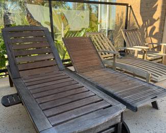 Lots of gorgeous teak loungers