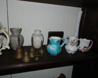 Vintage pitchers, bells and more