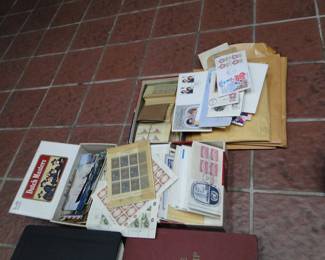 Stamps, plate blocks, books