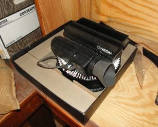 Slide projector, slides