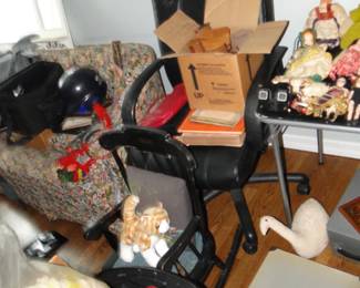 Office chair on it is dollhouse furniture from 1930s