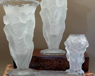 Vintage Czech vases and cigarette box