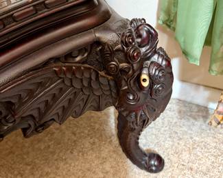 Antique Rosewood dragon chair. Profusely hand carved.