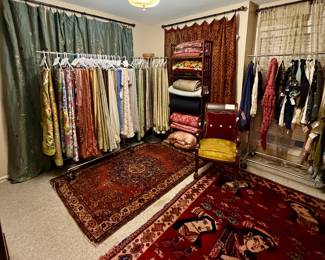 Silk and cotton draperies, and other textiles