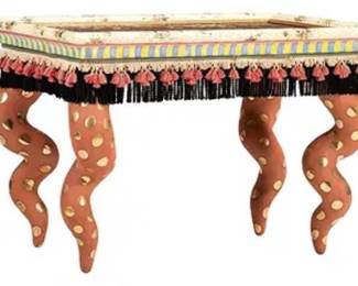 McKenzie Childs, whimsical coffee table. Rare. One of the most unique pieces.