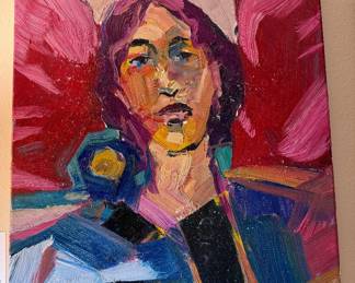 Impressionist oil on canvas, JOSE TRUJILLO, The Angel