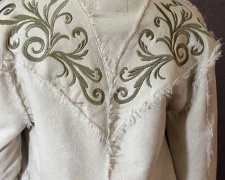 BIYA Johnny Was faux shearling with embroidery