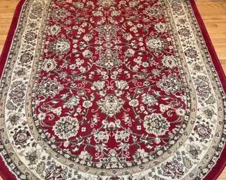 Kashan 5 x 8 Burgundy Oval Rug