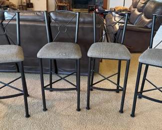 Four Metal Bar Stools