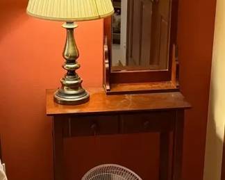 Decor Side Table, Mirror, Lamp Fan