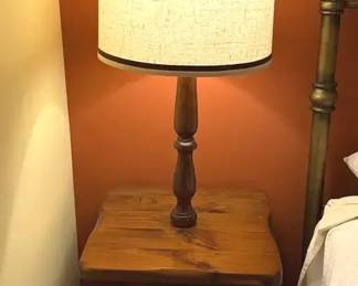 Rustic Wood Lamp Table