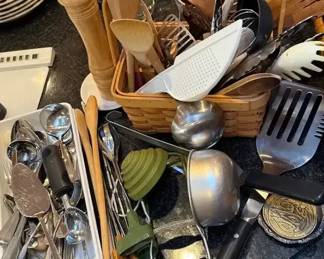 Various kitchen utensils and organizer
