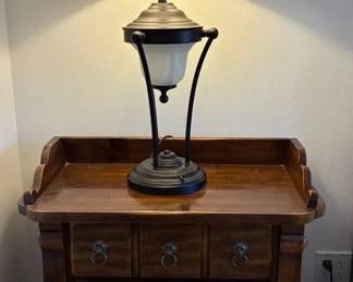 Nightstand And Lamp.