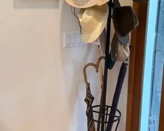 Metal Hall Tree, Hats Artwork