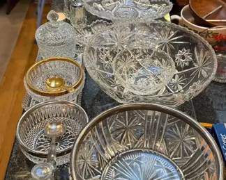 A Large Collection of Cut Pressed Glass