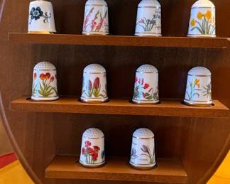 Ceramic Thimble Collection With Display