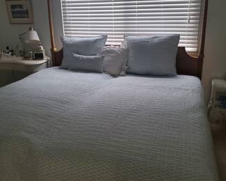King size wood headboard. King mattress set.