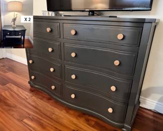 $400 - HGTV Dresser and TWO (2) Matching Nightstands - Gray
