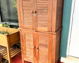 $150 - Eucalyptus Storage Unit - Needs refresh sand and stain