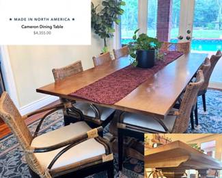$600 - Ethan Allen SOLID Wood Dinning Table - Surface damage visible needs refresh with sand and stain