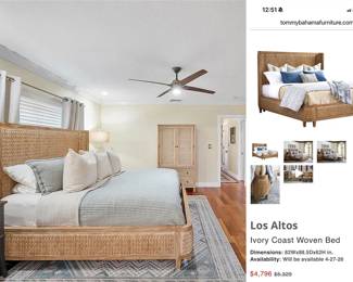 $2,000 King Tommy Bahama Bed Frame - like new