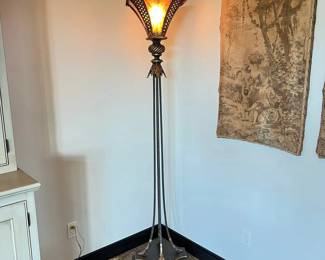 Fine Art Lighting torchiere floor lamp with mica shade