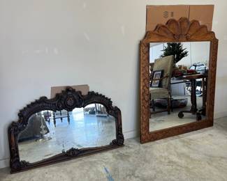 large antique carved wood wall mirrors