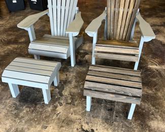custom made Adirondack chairs with ottomans