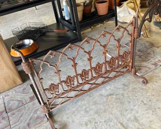 antique iron fireplace screen