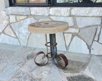 custom made milling stone side table