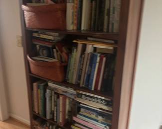 SOLID WOOD BOOK SHELF AND BOOKS FOR SALE