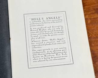 This lot features an original twenty-eight page promotional booklet from the 1930 release of Hell’s Angels. Accompanied with a certificate of authenticity. 