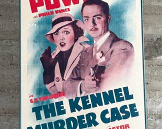 This lot features an original framed poster from The Kennel Murder Case circa 1938. This poster measures in frame, 41” H x 27” W.