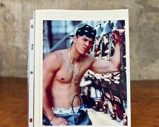 This lot features a signed photograph of actor Mark Wahlberg, also known as “Marky Mark”. Comes with a certificate of authenticity.