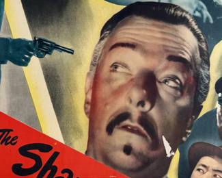This lot features an original movie poster of The Shanghai Chest circa 1948. Measures in frame, 38.75” H x 25” W.