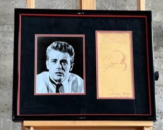 This lot features a professionally framed photo of James Dean along with a signed menu from the Terrace Grill. Accompanied with a certificate of authenticity. Measures in frame, 19” H x 23.5” W.