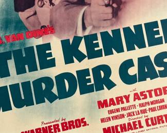This lot features an original framed poster from The Kennel Murder Case circa 1938. This poster measures in frame, 41” H x 27” W.