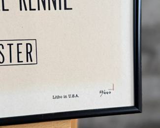 This lot features an original movie poster from The Robe circa 1953. This lithograph movie poster is limited edition, numbered 53/440. Measures in frame, 41” H x 27” W.