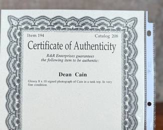 This lot features a signed photograph of actor Dean Cain and comes with a certificate of authenticity.
