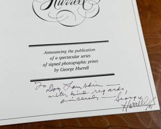 This lot features a signed publication by master photographer, George Hurrell.