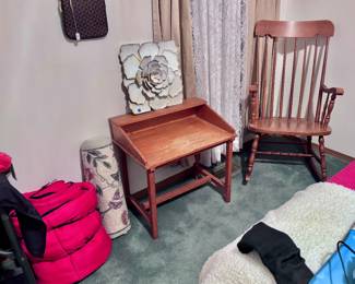 Child’s Desk, Rocking Chair and Home Decor