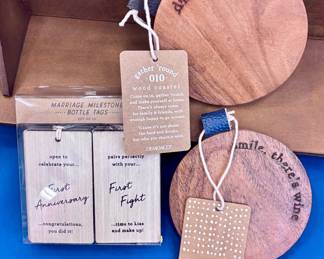 Marriage Milestone Wine Bottle Markers and Coasters